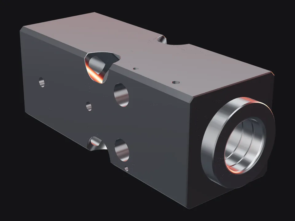 Cat 115 front head with bushings and pins, front view