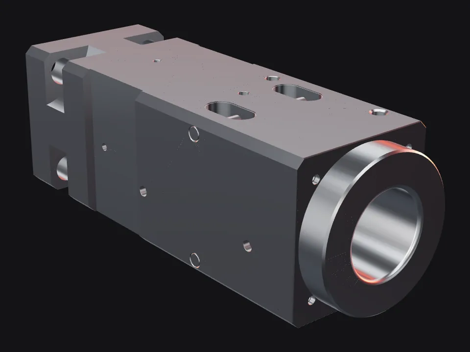Furukawa F100 front head with bushings and pins, front view