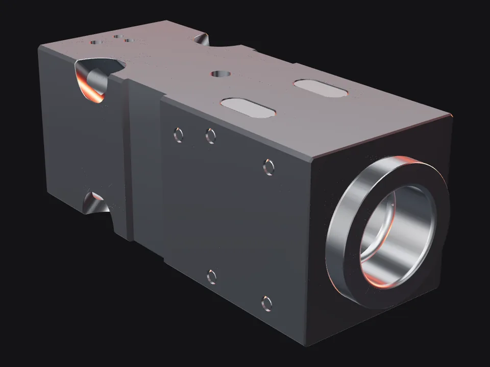 Hanwoo RHB 320 front head with bushings and pins, front view