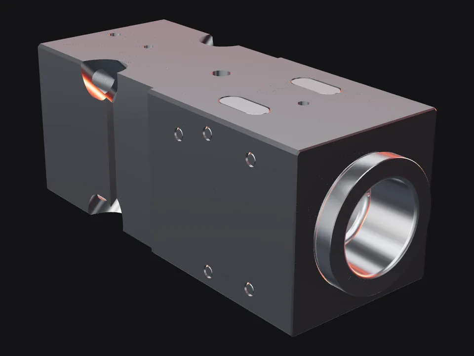Hanwoo RHB 325 front head with bushings and pins, front view