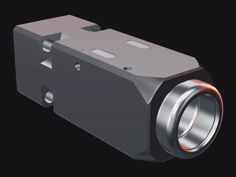 Indeco MES 2000 front head with bushings and pins, front view