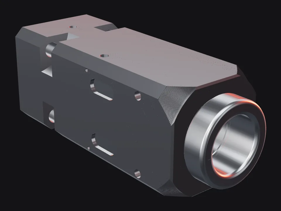 Indeco MES 4000 front head with bushings and pins, front view