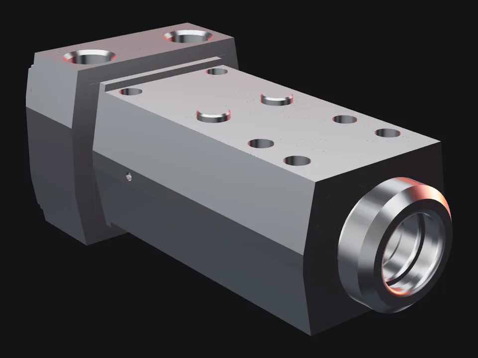 Rammer S25 front head with bushings and pins, front view