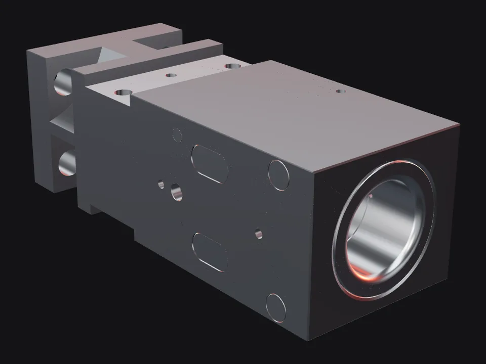 Soosan SB60 TS-P front head with bushings and pins, front view
