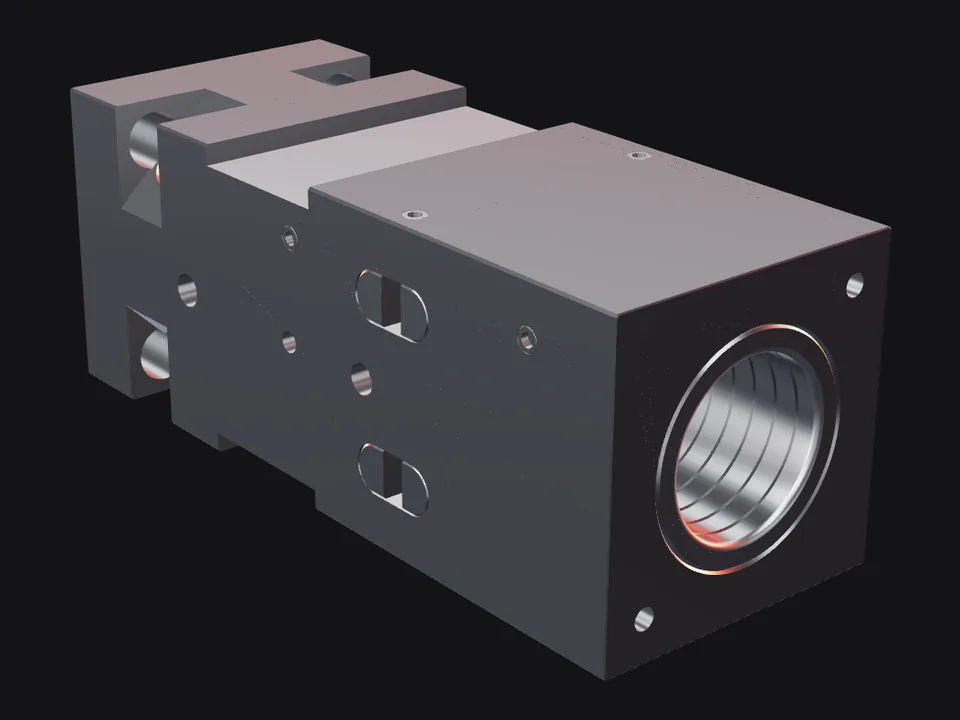 Topa 1400 front head with bushings and pins, front view