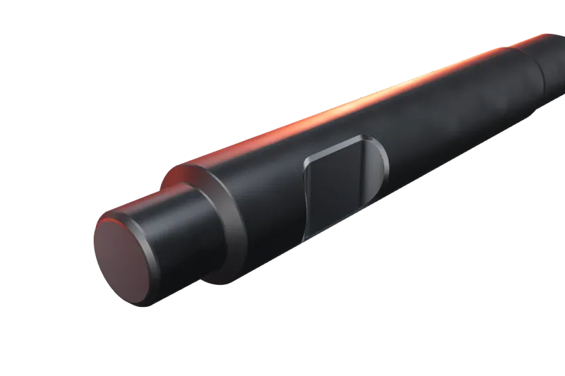 KU180-06 breaker tip key slot and rear end, close-up
