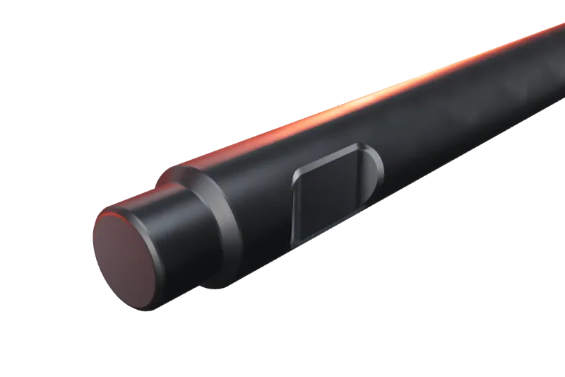 Daemo DMB 450 breaker tip key slot and rear end, close-up