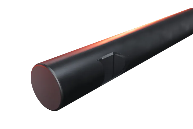 KU155-01 kırıcı ucunun kama kanalı ve arka ucu, yakın görünüş