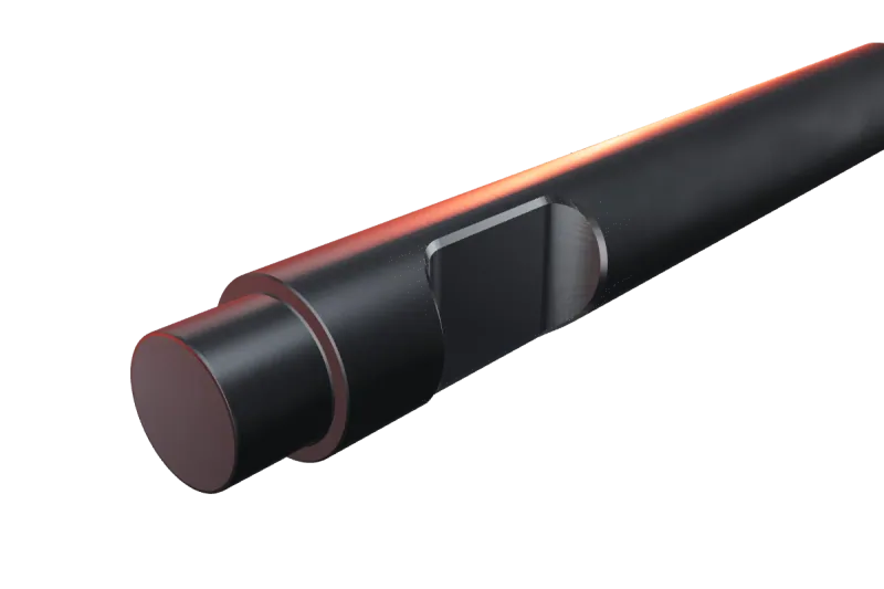 KU75-02 breaker tip key slot and rear end, close-up