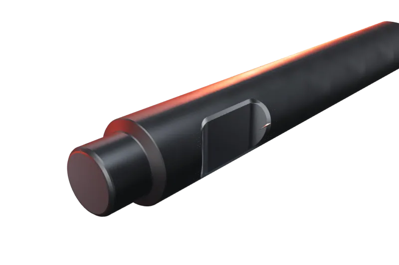 Soosan SB 150 Old Type kırıcı ucunun kama kanalı ve arka ucu, yakın görünüş