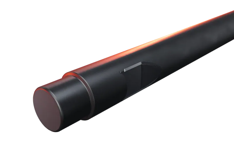 KU118-02 kırıcı ucunun kama kanalı ve arka ucu, yakın görünüş