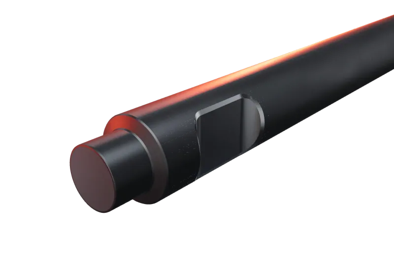 KU62-05 breaker tip key slot and rear end, close-up