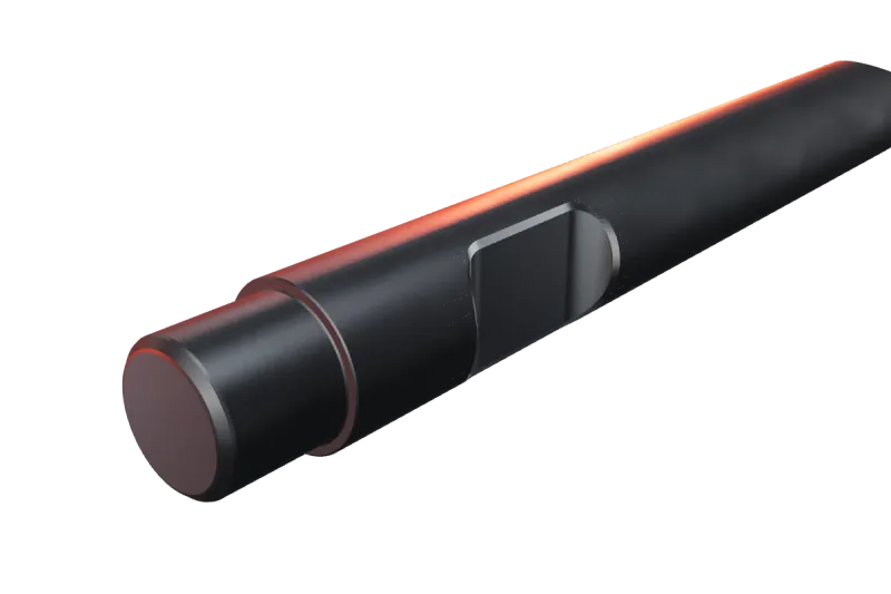 KU122-03 kırıcı ucunun kama kanalı ve arka ucu, yakın görünüş