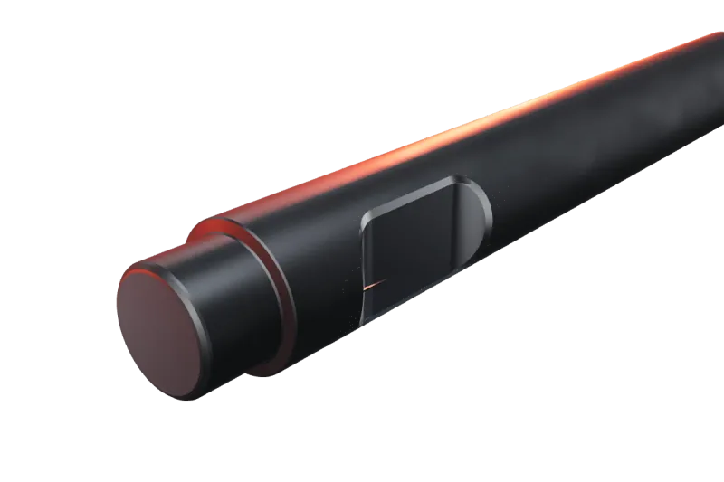 KU125-04 kırıcı ucunun kama kanalı ve arka ucu, yakın görünüş
