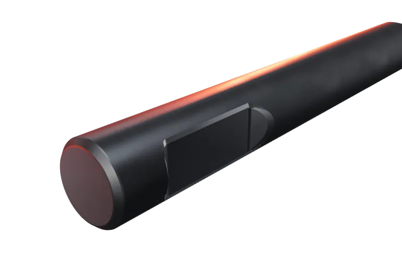 Indeco HP 1800 breaker tip key slot and rear end, close-up