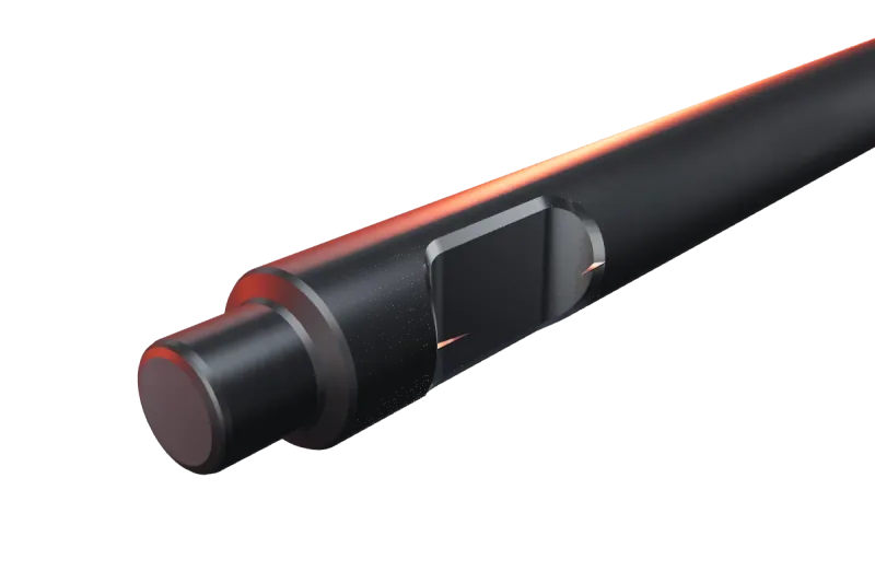 KU32-02 breaker tip key slot and rear end, close-up