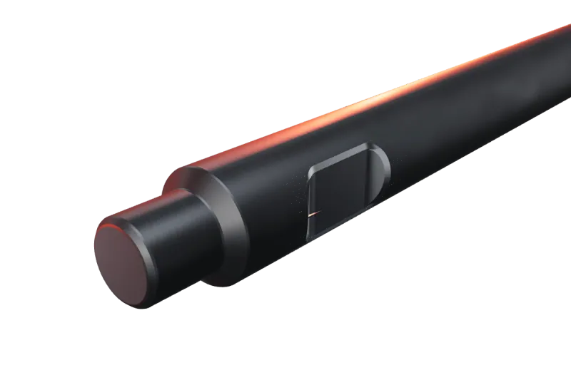 BTI BT 510 kırıcı ucunun kama kanalı ve arka ucu, yakın görünüş