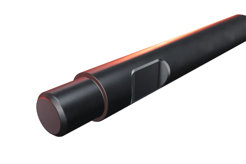 KU140-20 breaker tip key slot and rear end, close-up