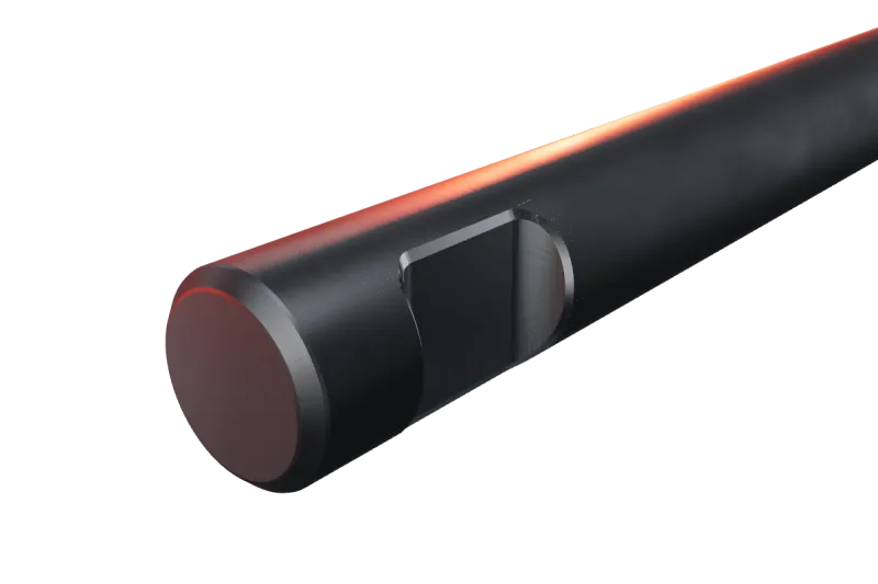 Rammer S 54 kırıcı ucunun kama kanalı ve arka ucu, yakın görünüş