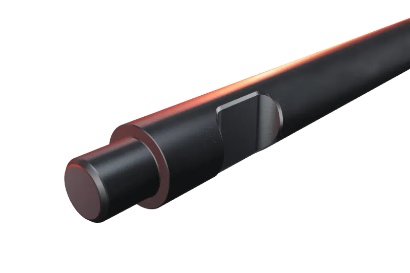 KU85-09 breaker tip key slot and rear end, close-up