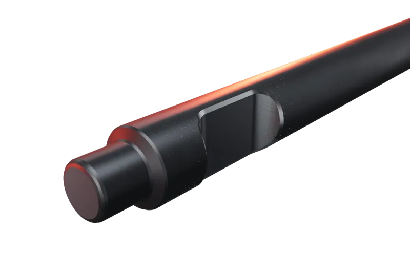 KU40-05 breaker tip key slot and rear end, close-up