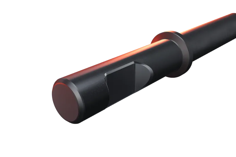 KU54-02 breaker tip key slot and rear end, close-up