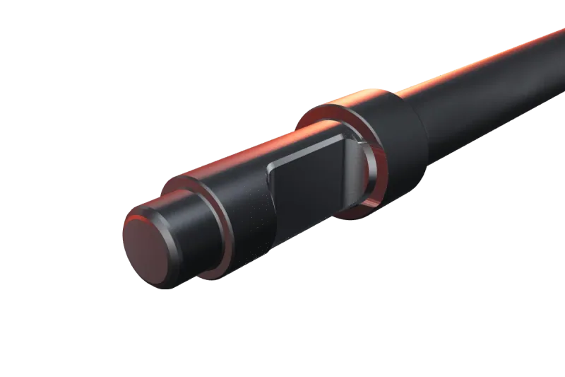 KU42-03 breaker tip key slot and rear end, close-up