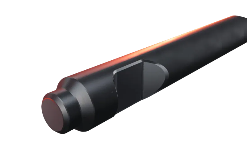 KU137-02 breaker tip key slot and rear end, close-up