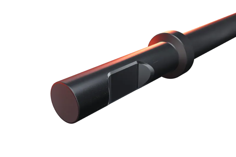 KU37-02 breaker tip key slot and rear end, close-up