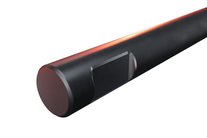 KU115-02 kırıcı ucunun kama kanalı ve arka ucu, yakın görünüş