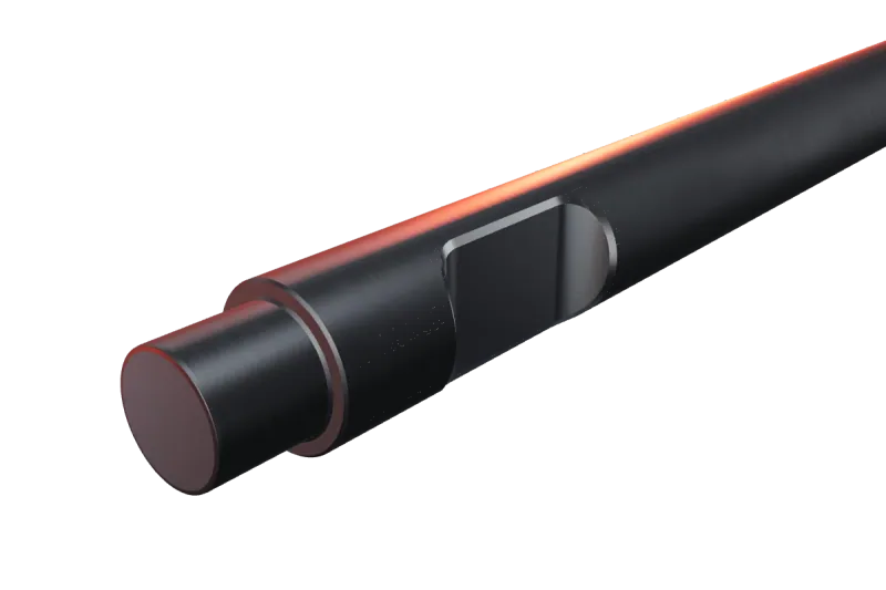 KU45-02 breaker tip key slot and rear end, close-up