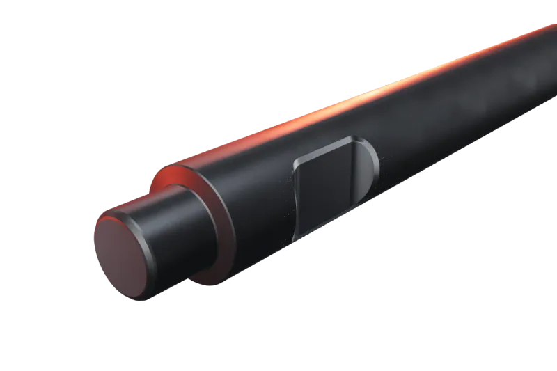 KU150-04 breaker tip key slot and rear end, close-up