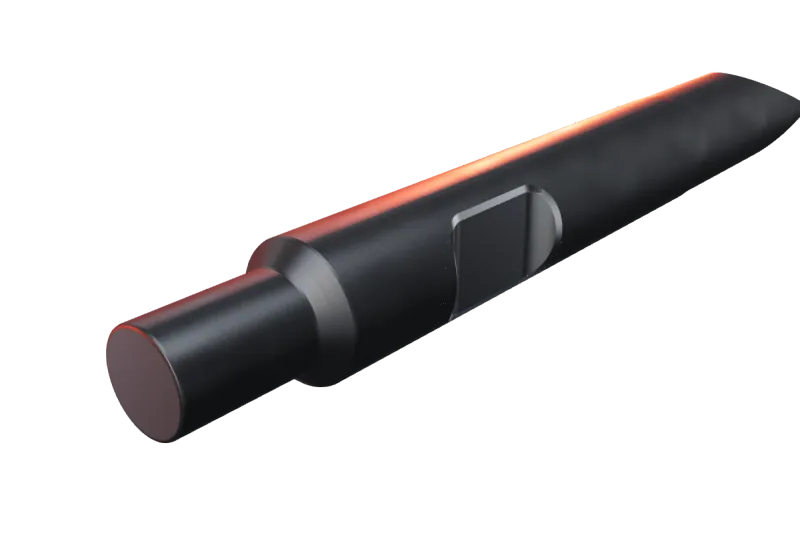 KU156-02 kırıcı ucunun kama kanalı ve arka ucu, yakın görünüş