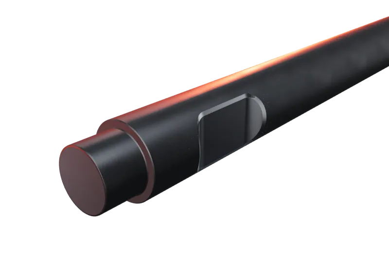 KU155-03 breaker tip key slot and rear end, close-up