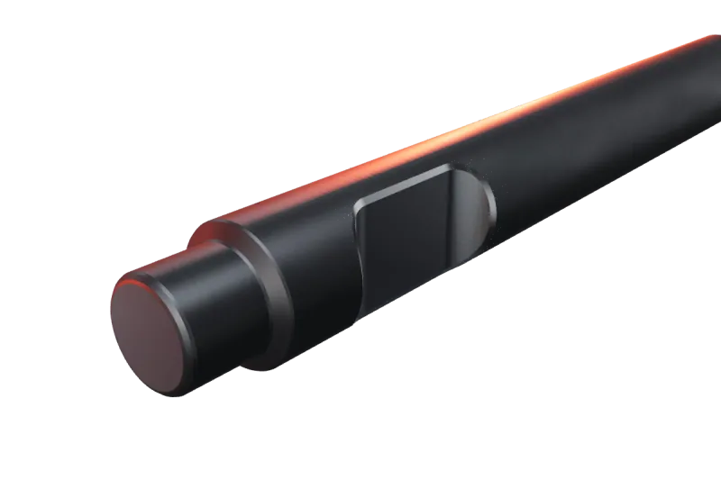 KU65-14 breaker tip key slot and rear end, close-up