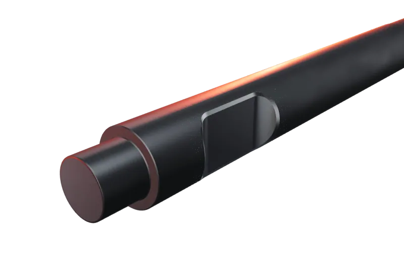 NPK E 204 breaker tip key slot and rear end, close-up
