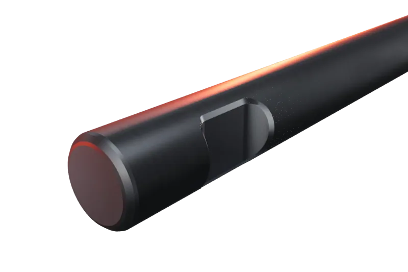 Sandvik BR 255 kırıcı ucunun kama kanalı ve arka ucu, yakın görünüş