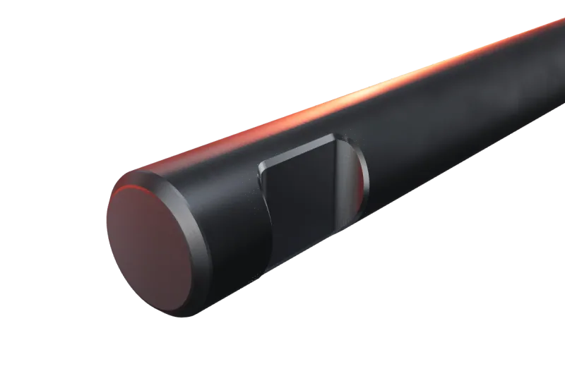 KU115-09 kırıcı ucunun kama kanalı ve arka ucu, yakın görünüş
