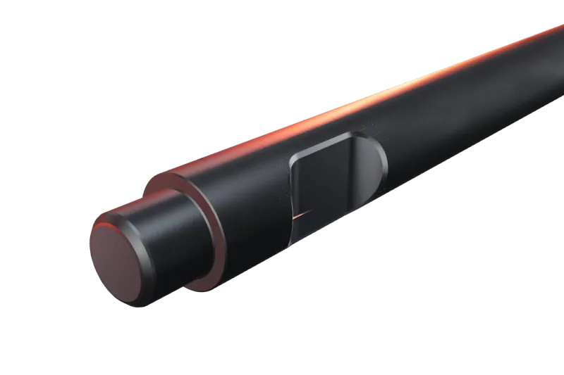 KU67-01 breaker tip key slot and rear end, close-up
