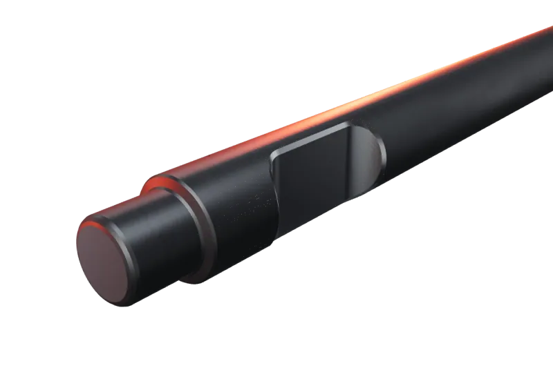 KU45-28 breaker tip key slot and rear end, close-up