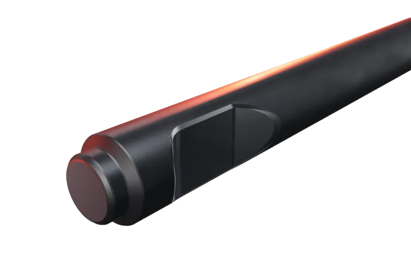 KU100-16 kırıcı ucunun kama kanalı ve arka ucu, yakın görünüş