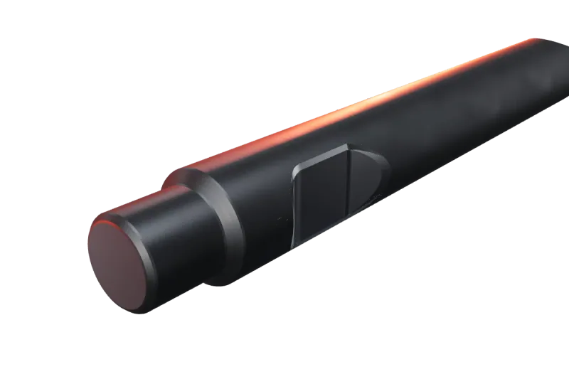 KU140-28 kırıcı ucunun kama kanalı ve arka ucu, yakın görünüş